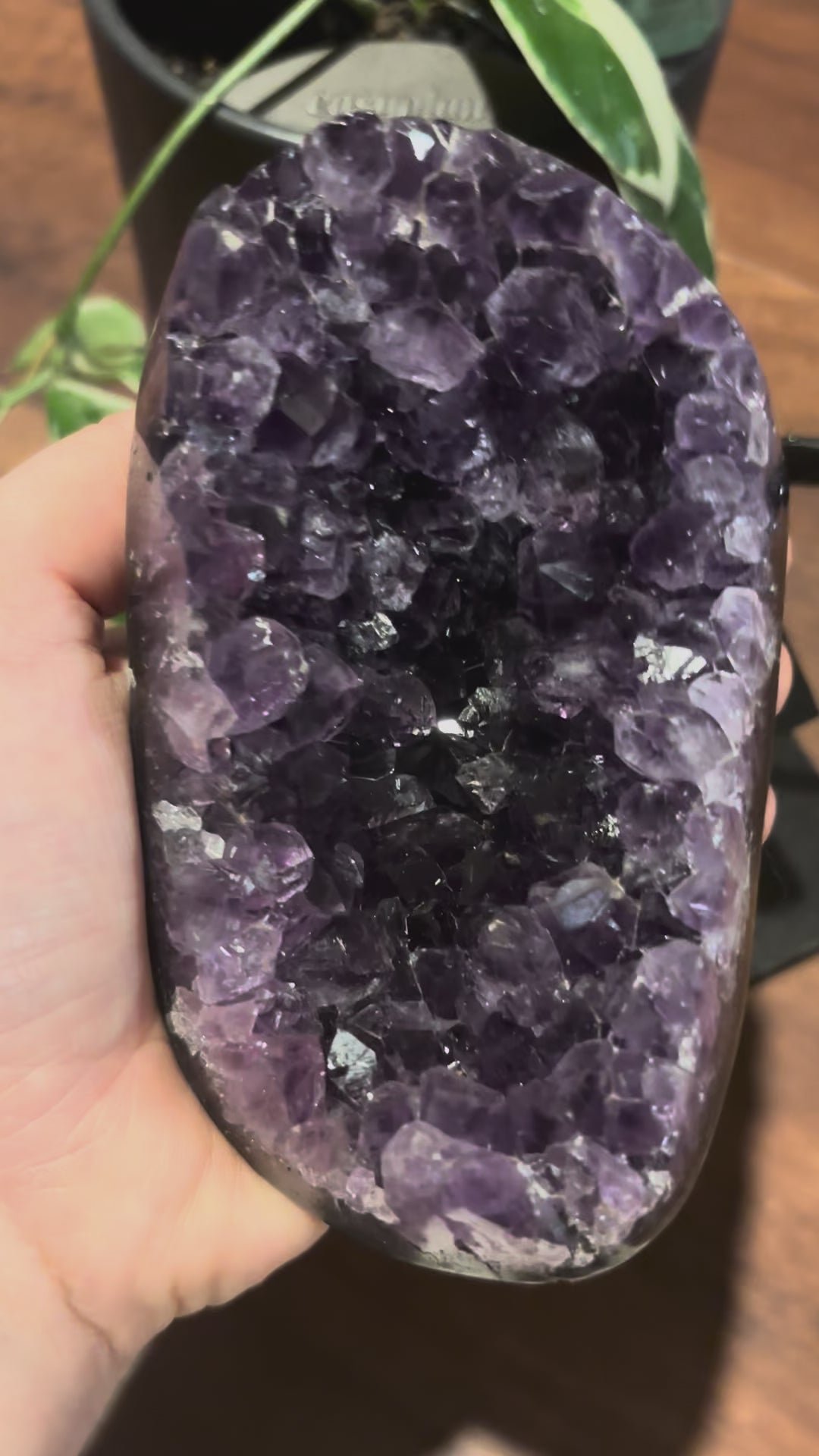 Amethyst on stand - large gemmy