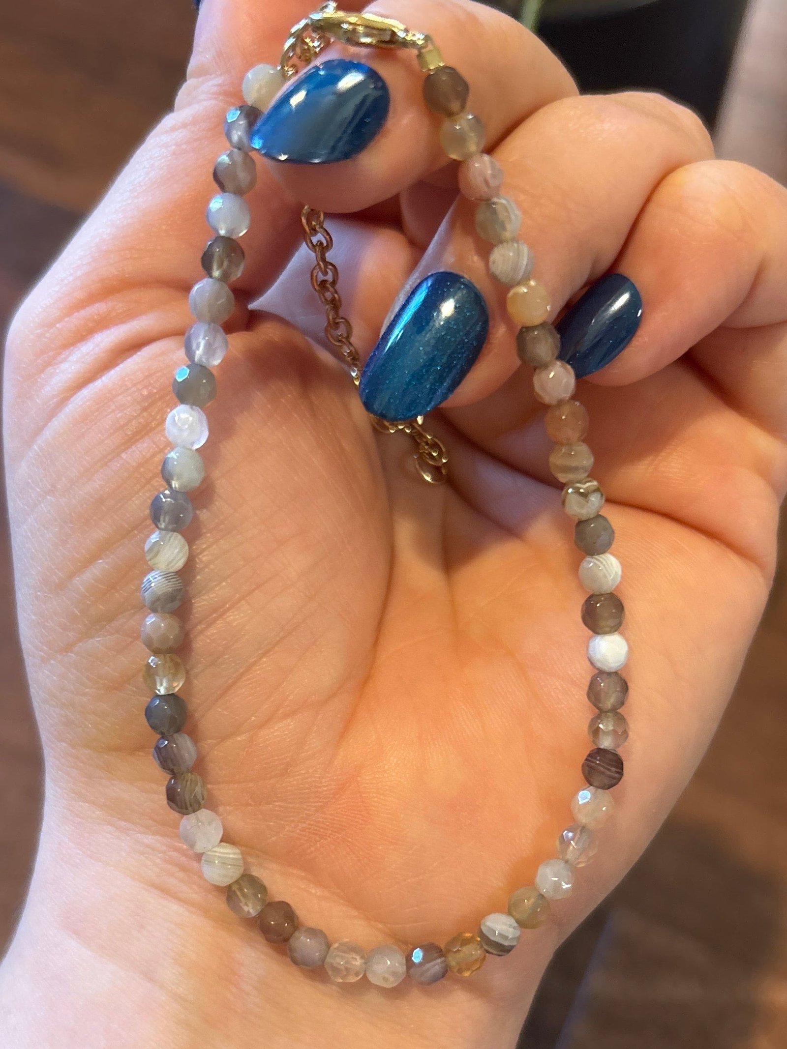 Botswana agate ankle bracelet
